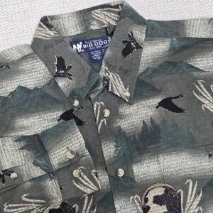 Vintage Big Dogs Men's Large Flannel Long Sleeve Shirt‎ Hunting Mountain NWOT